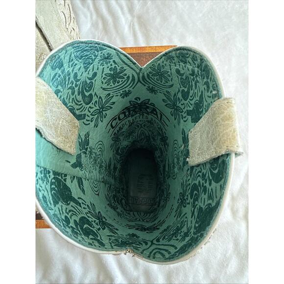 CORRAL WMNS 8 WHITE GLITTER OVERLAY & EMBROIDERY TRIAD SNIP TOE COWBOY BOOT GLOW - Picture 7 of 9